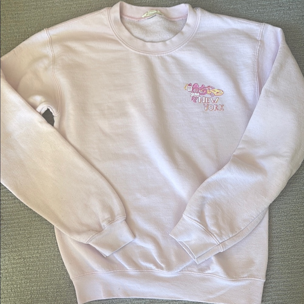 Roller Rabbit Pink Crew Neck Sweater with Ribbed Detailing